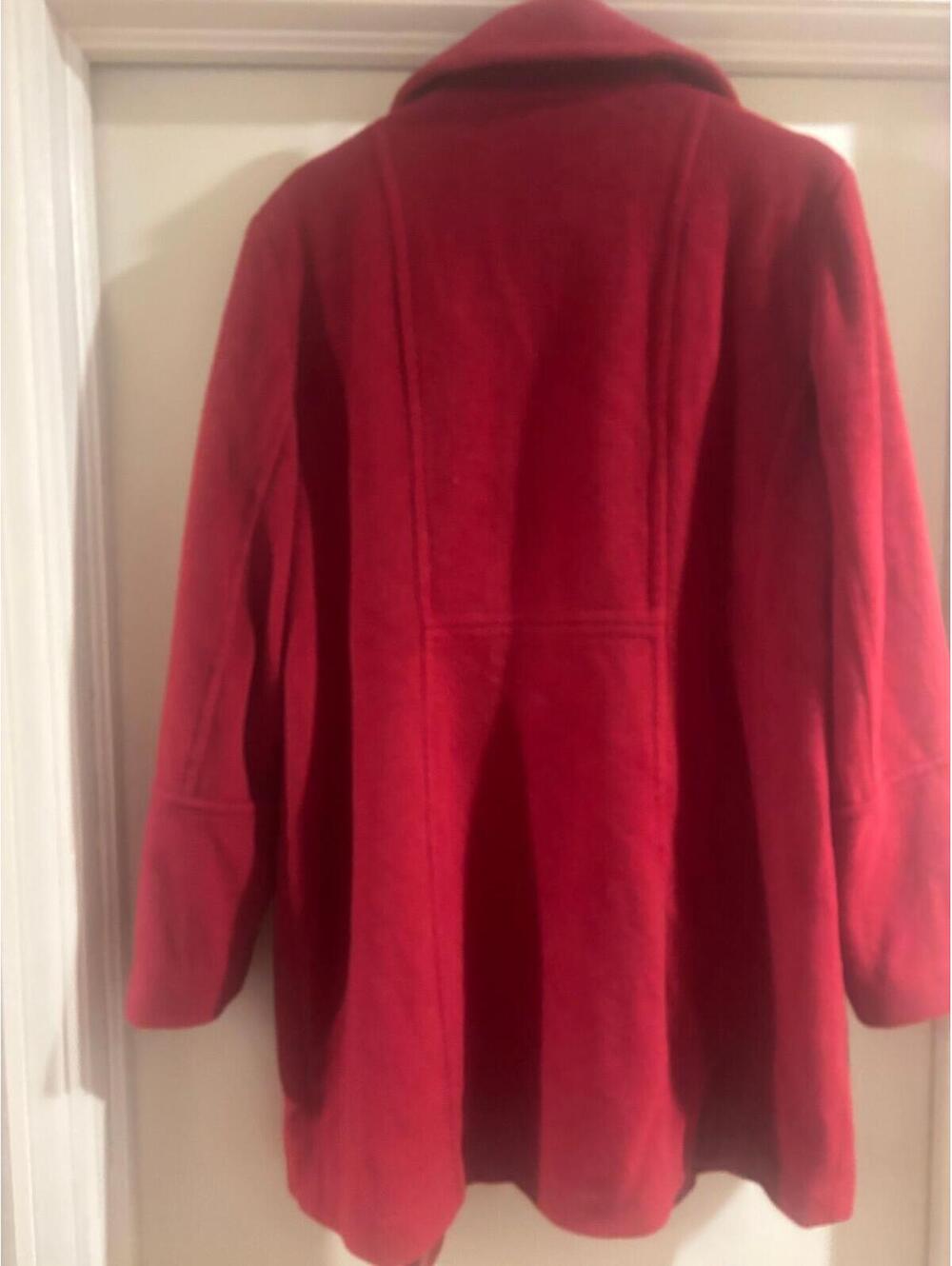 LONDON FOG RED WOOL BLEND COAT Y2K VIBES | WOMEN’S XL | PRELOVED - Picture 2 of 6
